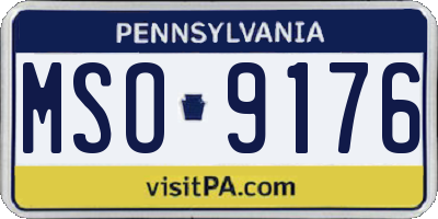 PA license plate MSO9176