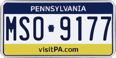PA license plate MSO9177