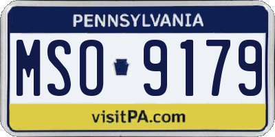 PA license plate MSO9179