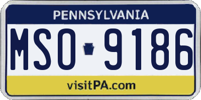 PA license plate MSO9186