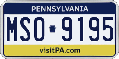 PA license plate MSO9195