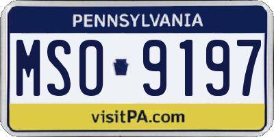PA license plate MSO9197