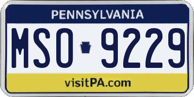 PA license plate MSO9229