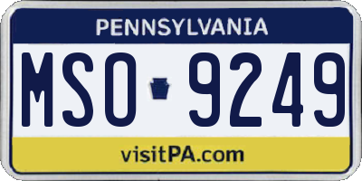 PA license plate MSO9249