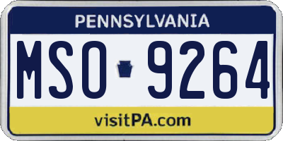 PA license plate MSO9264