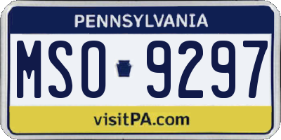 PA license plate MSO9297