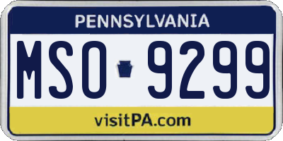 PA license plate MSO9299
