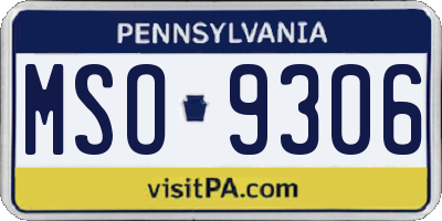 PA license plate MSO9306