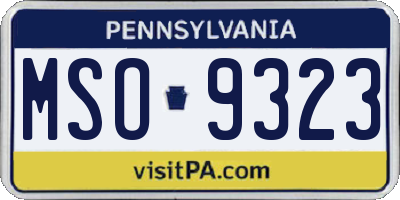 PA license plate MSO9323
