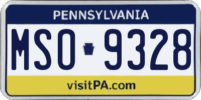 PA license plate MSO9328