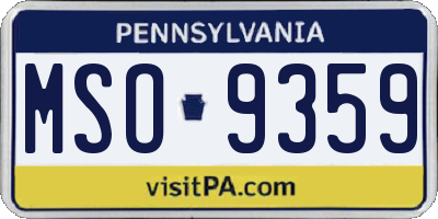 PA license plate MSO9359