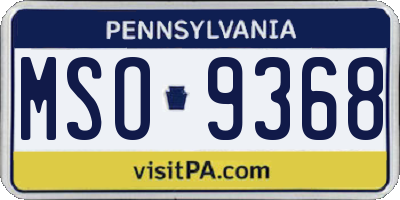 PA license plate MSO9368