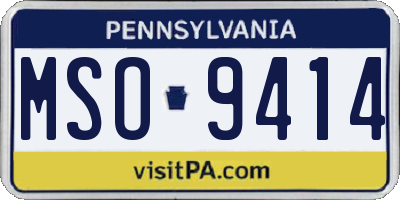 PA license plate MSO9414
