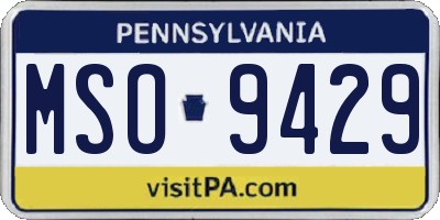 PA license plate MSO9429