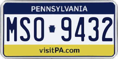 PA license plate MSO9432