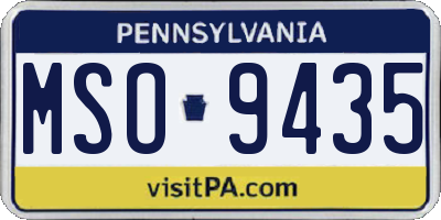 PA license plate MSO9435