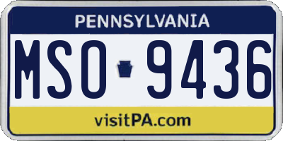 PA license plate MSO9436