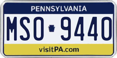 PA license plate MSO9440
