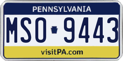 PA license plate MSO9443