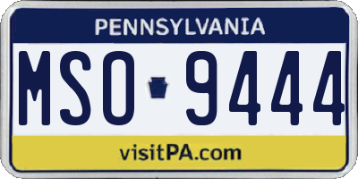 PA license plate MSO9444