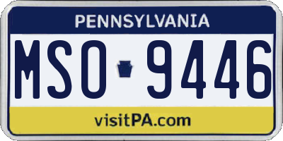 PA license plate MSO9446