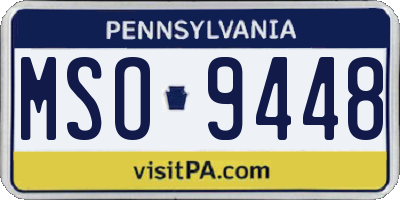 PA license plate MSO9448