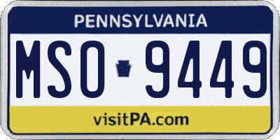 PA license plate MSO9449