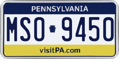 PA license plate MSO9450