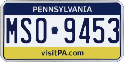 PA license plate MSO9453