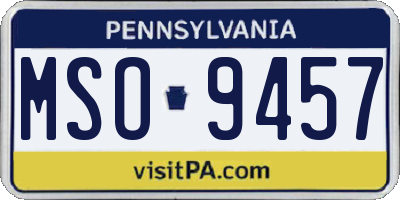 PA license plate MSO9457