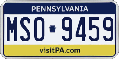 PA license plate MSO9459