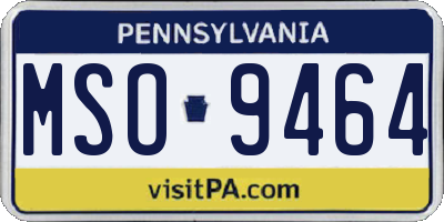 PA license plate MSO9464