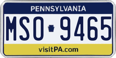 PA license plate MSO9465