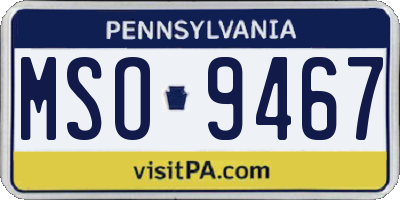 PA license plate MSO9467