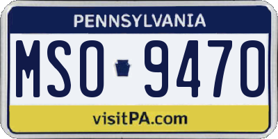 PA license plate MSO9470