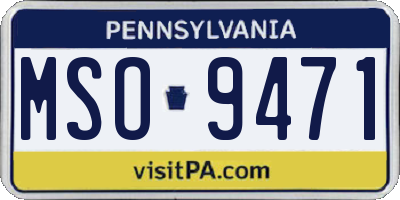 PA license plate MSO9471