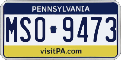 PA license plate MSO9473
