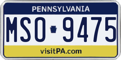 PA license plate MSO9475