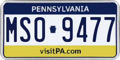 PA license plate MSO9477