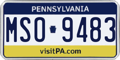 PA license plate MSO9483