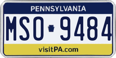 PA license plate MSO9484