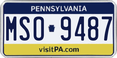 PA license plate MSO9487