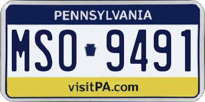 PA license plate MSO9491