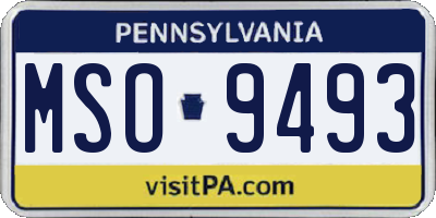 PA license plate MSO9493