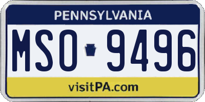 PA license plate MSO9496