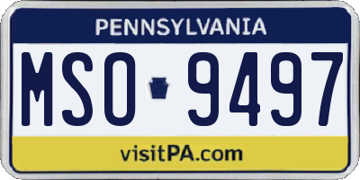 PA license plate MSO9497