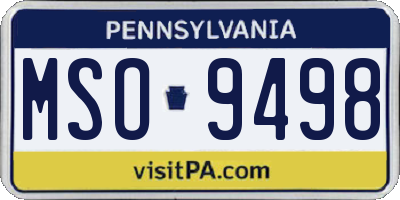 PA license plate MSO9498