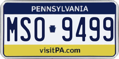 PA license plate MSO9499