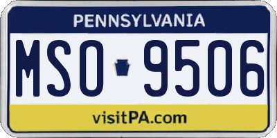 PA license plate MSO9506