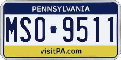 PA license plate MSO9511